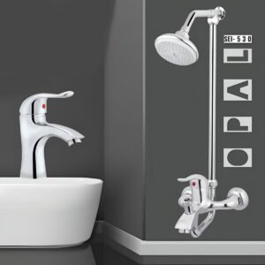 OPAL Shower Set Wall Mounted Bathroom Fittings Total 8 Piece’s Top Notch Quality Of Brass Chrome SEI-540