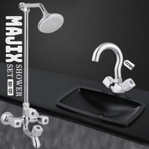 Wall Mounted Bathroom Fittings Total 8 Piece’s Shower SetTop Notch Quality Of Brass Chrome SEI-131