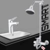 Bath Shower Set Wall Mounted Single Lever Bathroom Fittings 8 Piece’s Of 99% Brass Chrome SEI 555