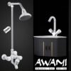 Bath Shower Set Wall Mounted Bathroom Fittings Total 8 Piece’s Top Notch Quality Of Brass Chrome SEI-100