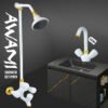 White Awami Shower Set Wall Mounted Bathroom Fittings Total 8 Piece’s Top Notch Quality SEI-100
