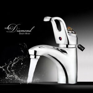 DIAMOND PEARL BASIN MIXER WITH HIGH QUALITY CHROME 99% SINGLE LEVER BATHROOM WASH BASIN FAUCET, BASIN TAPS, BASIN MIXER
